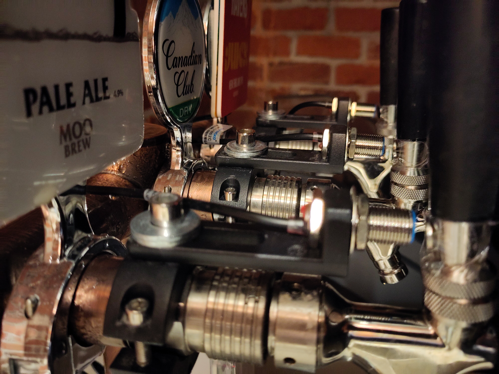 All three beer taps with Hall Sensors lined up